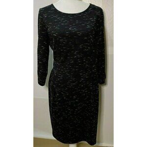 Banana Republic Black & White Space Dye Patterned Knee-Length Dress Size 12